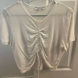 White sheer scrunched tshirt